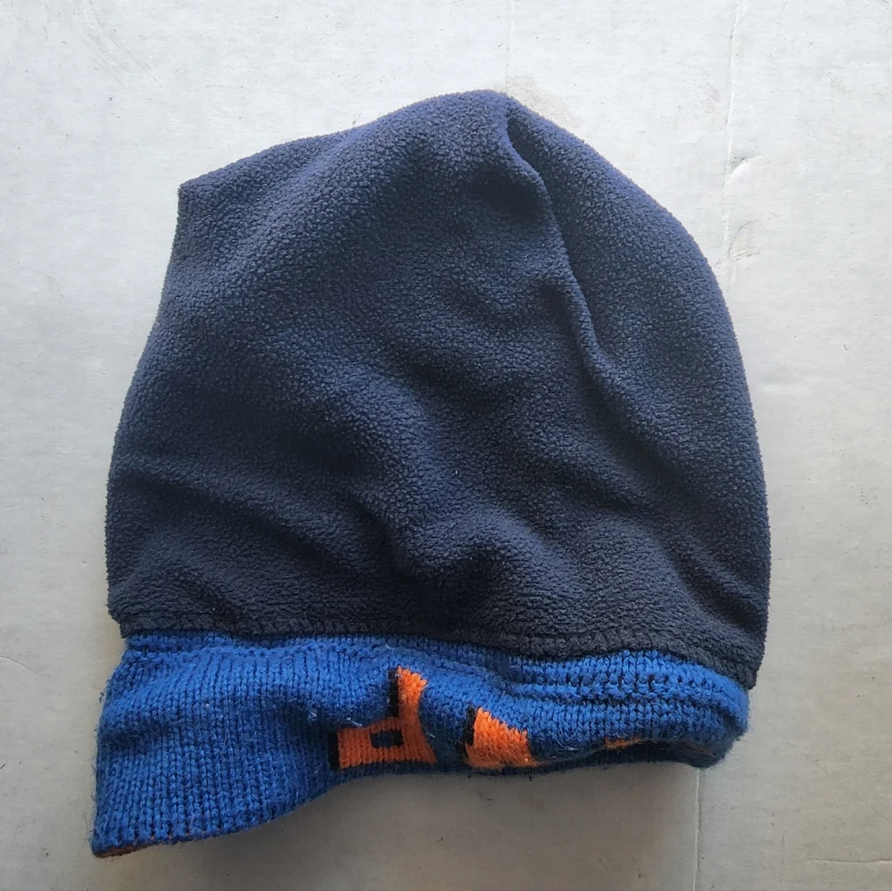 Boys MVP blue orange white black fleece line Boys winter hat